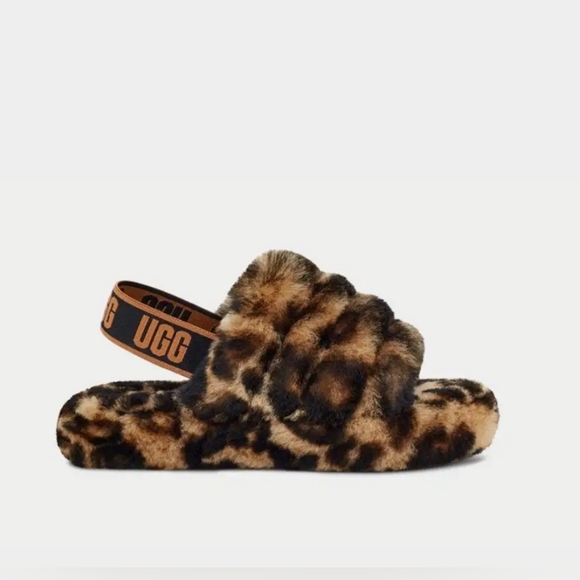 Fluff Yeah Slide, Panther Print, Brown/Tan, Size 10 (EU 27.5) Toddler ,NIB! - Picture 2 of 8